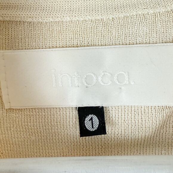 Intoca. Women’s Cream Cardigan Long Silk Pockets Sz‎ 1 - Picture 12 of 12